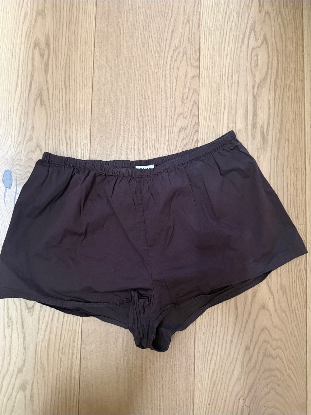 STAUD Brown Elastic Waist Shorts